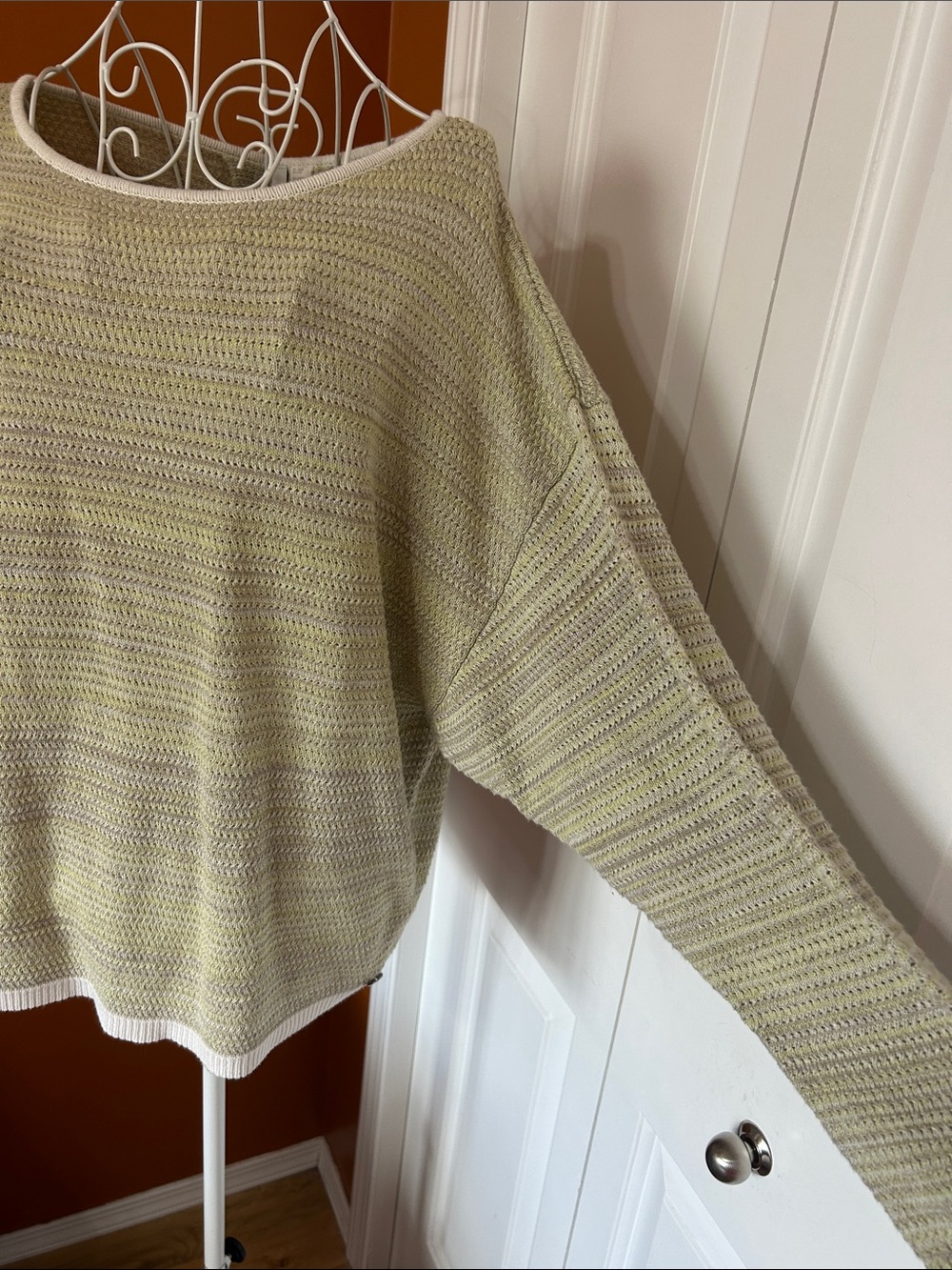 Element Knit Lightweight Sweater Size Large Cozy Summer Evening Green Gray - Picture 4 of 11